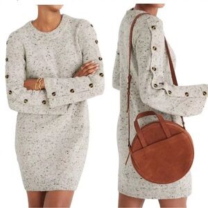 Madewell Speckled Cream Mini Dress
